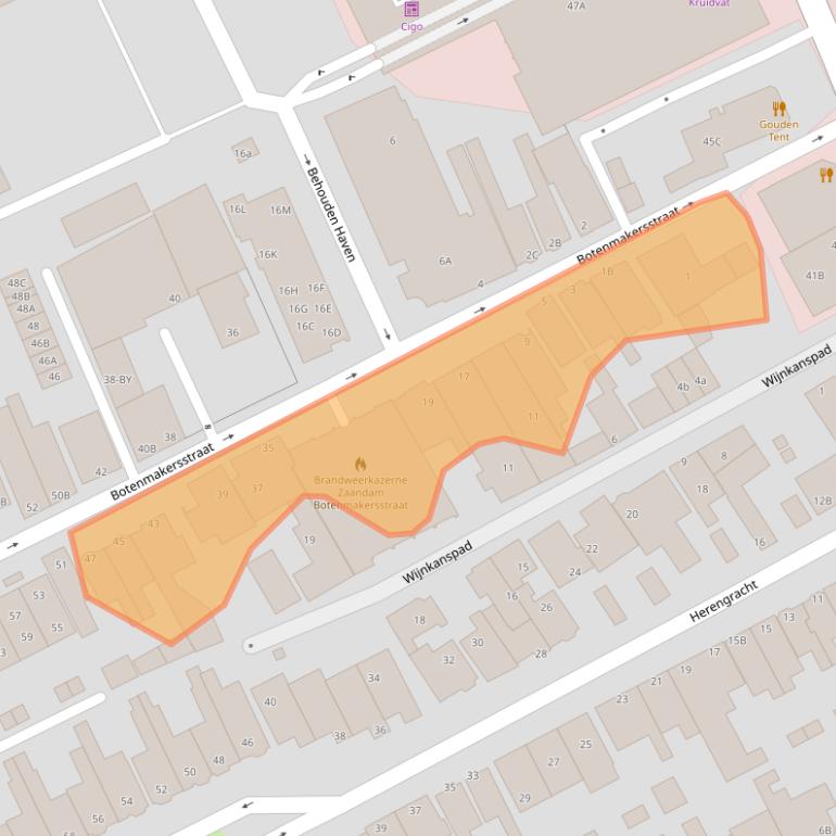 Kaart van postcodegebied 1506TA.