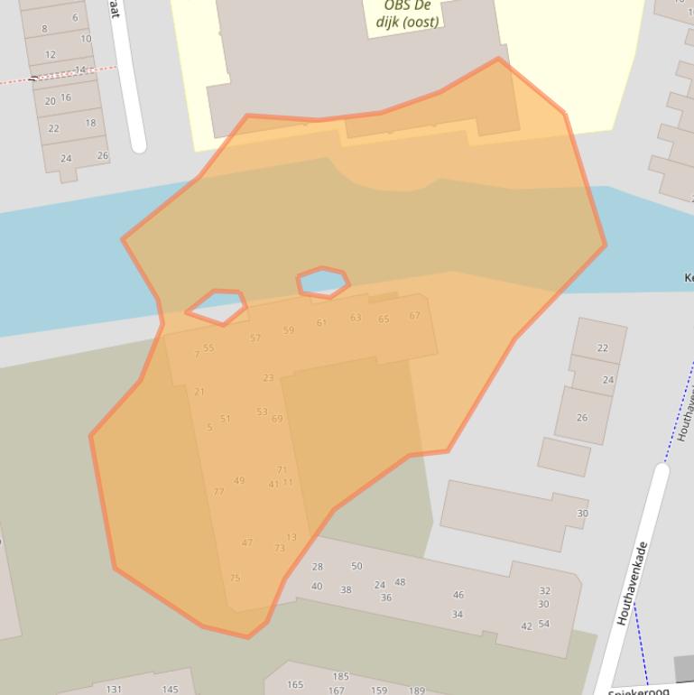 Kaart van postcodegebied 1506TP.