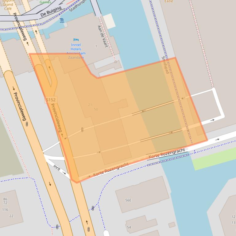 Kaart van postcodegebied 1506TW.