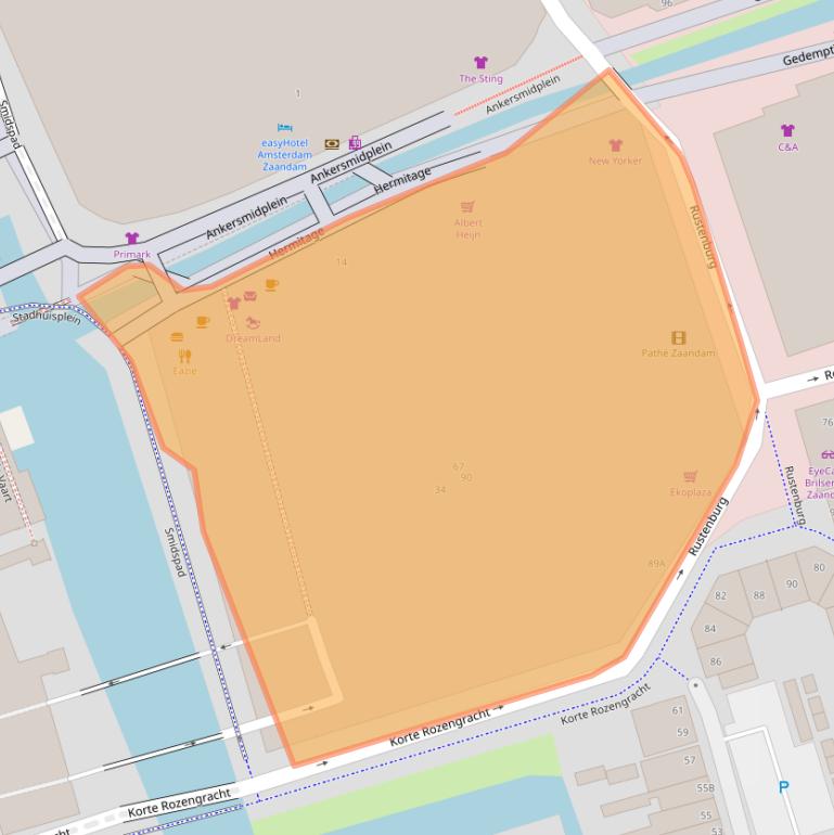 Kaart van postcodegebied 1506TX.