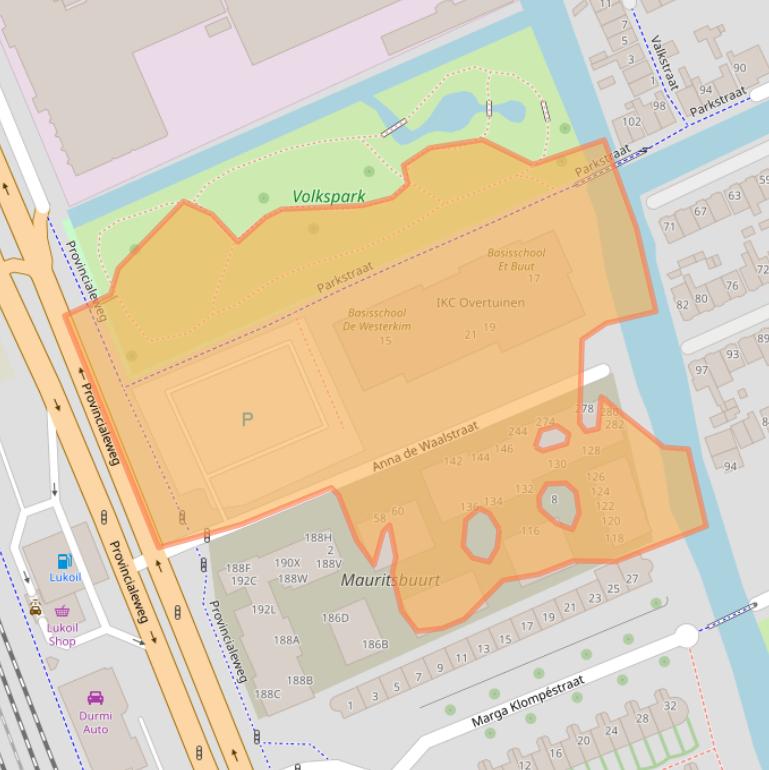 Kaart van postcodegebied 1506WW.