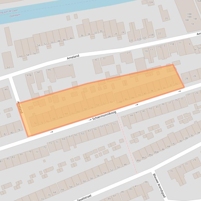 Kaart van postcodegebied 1506ZP.