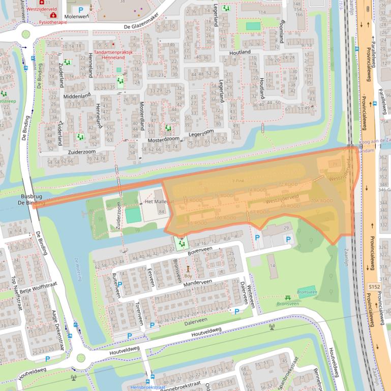 Kaart van postcodegebied 1507AA.