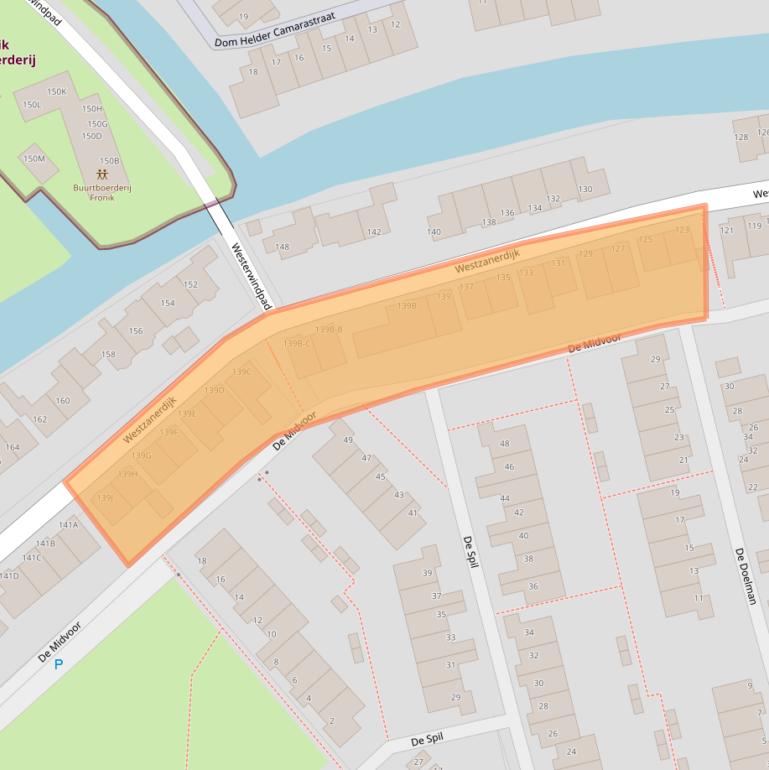 Kaart van postcodegebied 1507AD.