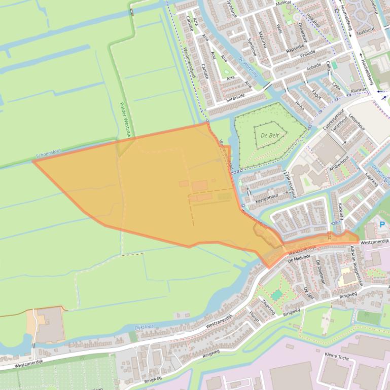 Kaart van postcodegebied 1507AL.