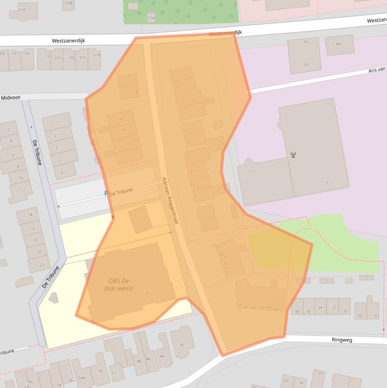 Kaart van postcodegebied 1507BE.