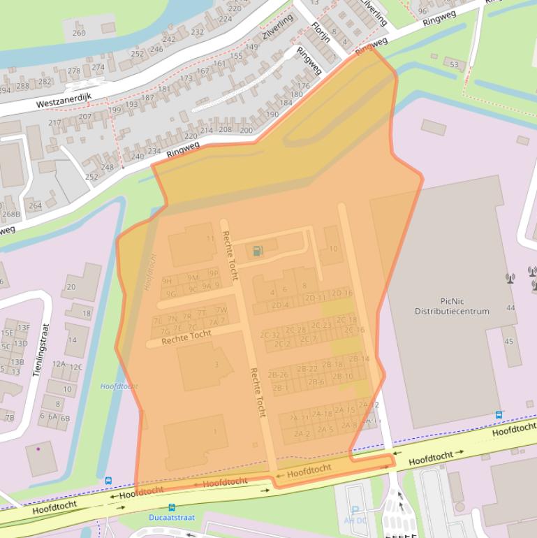 Kaart van postcodegebied 1507BZ.
