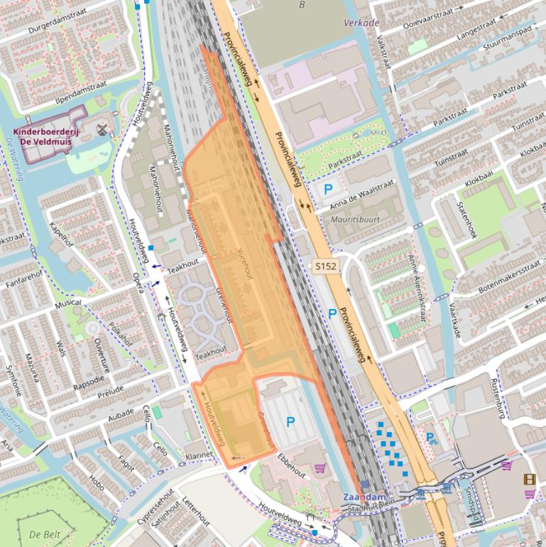 Kaart van postcodegebied 1507EC.