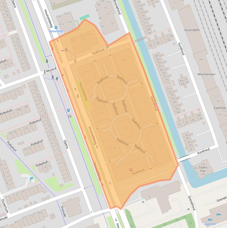 Kaart van postcodegebied 1507EM.