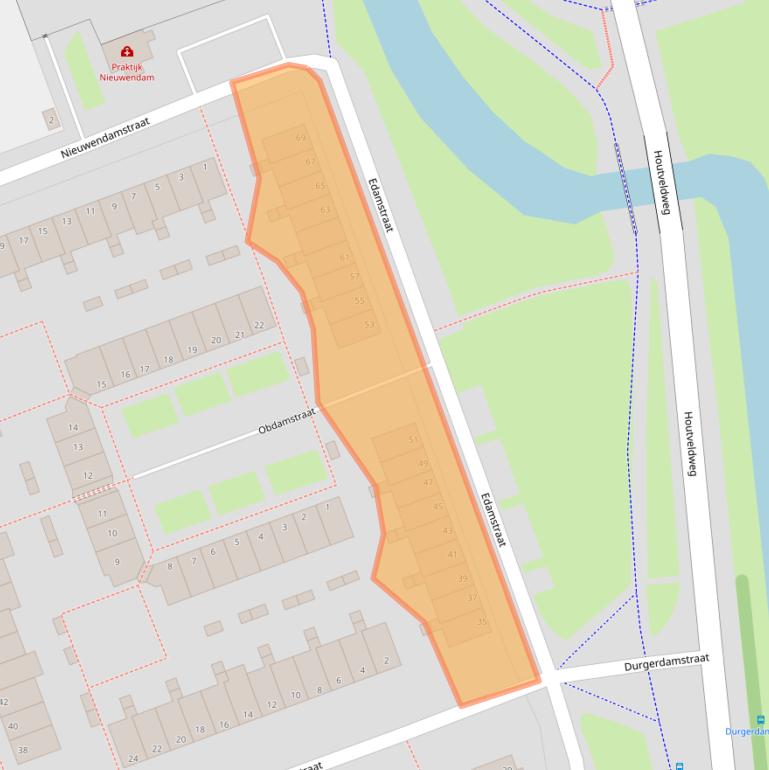 Kaart van postcodegebied 1507JB.