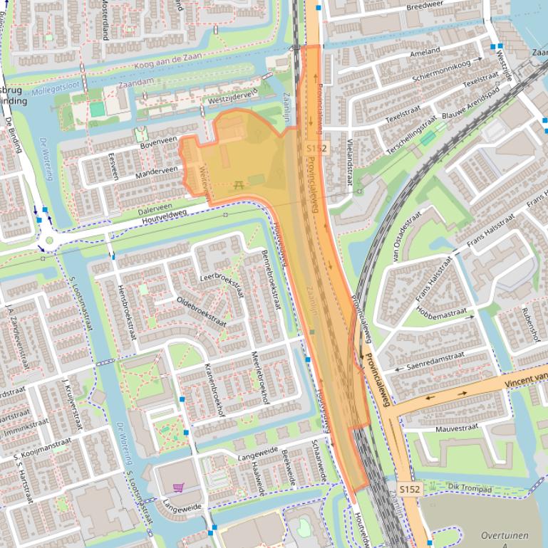 Kaart van postcodegebied 1507ML.