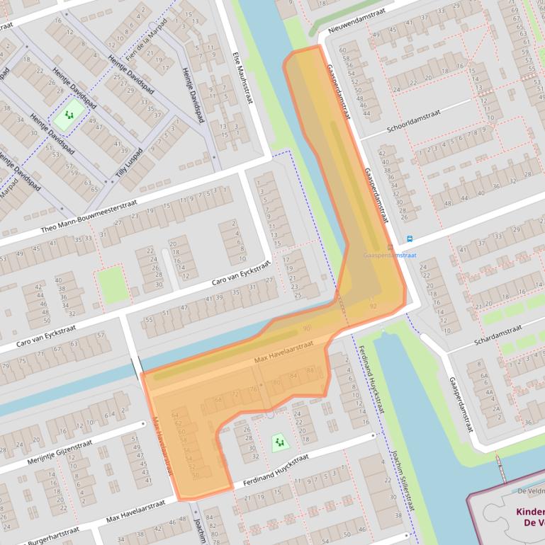 Kaart van postcodegebied 1507PC.