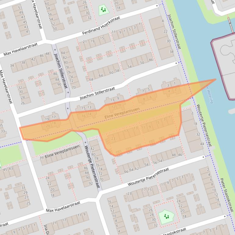 Kaart van postcodegebied 1507PN.