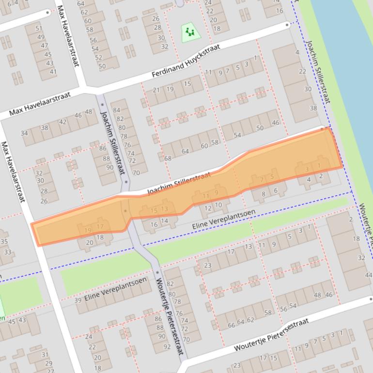 Kaart van postcodegebied 1507PT.