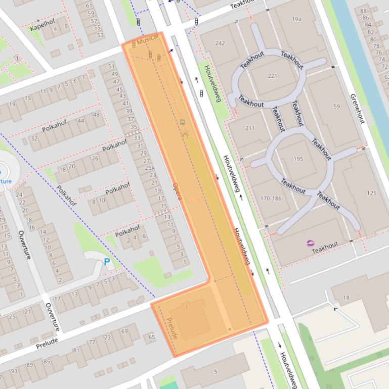 Kaart van postcodegebied 1507TB.