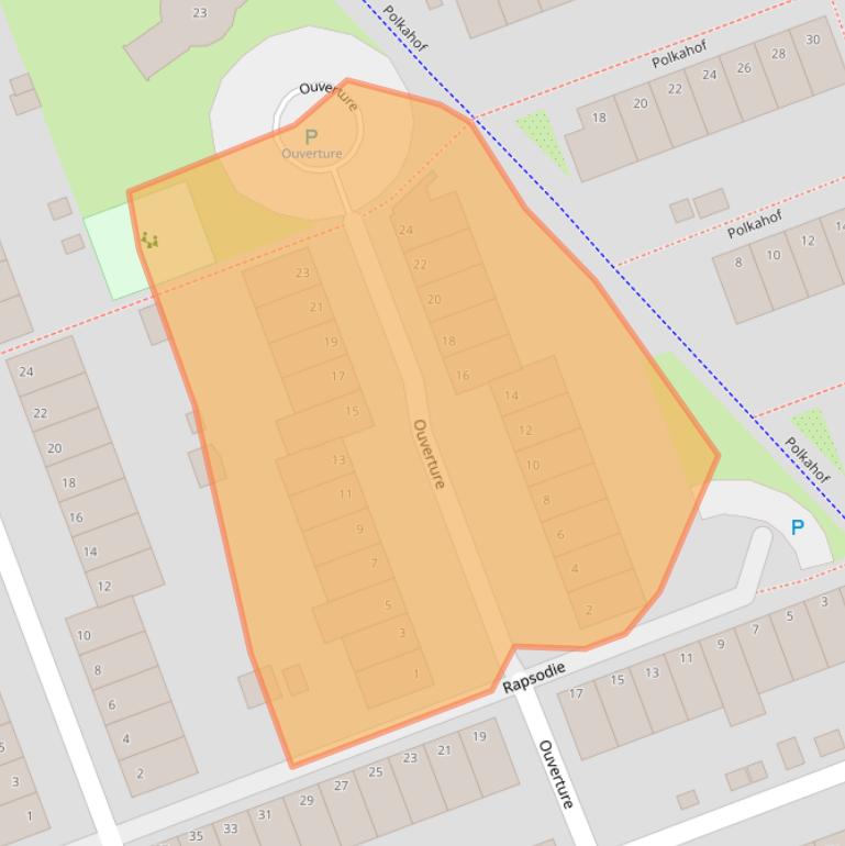 Kaart van postcodegebied 1507TP.