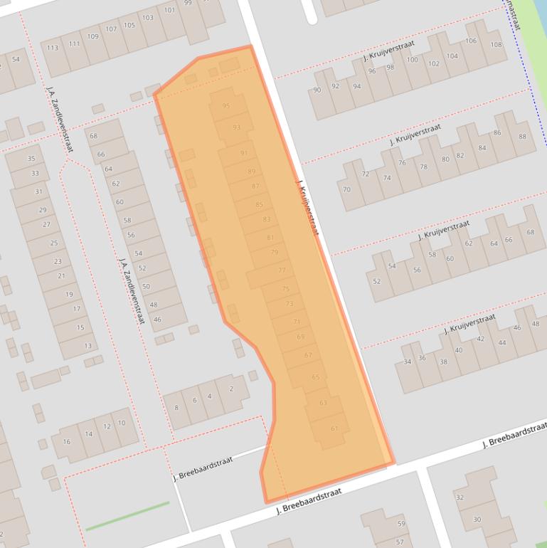 Kaart van postcodegebied 1507WE.
