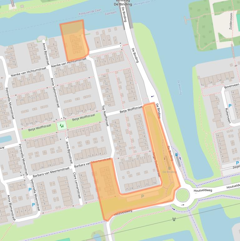 Kaart van postcodegebied 1507XW.