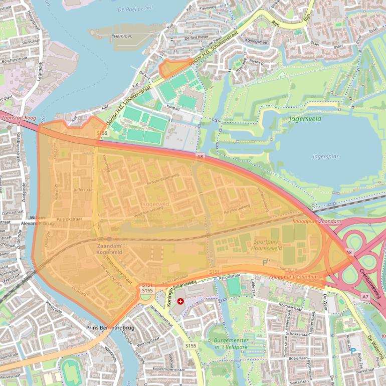 Kaart van postcodegebied 1508.