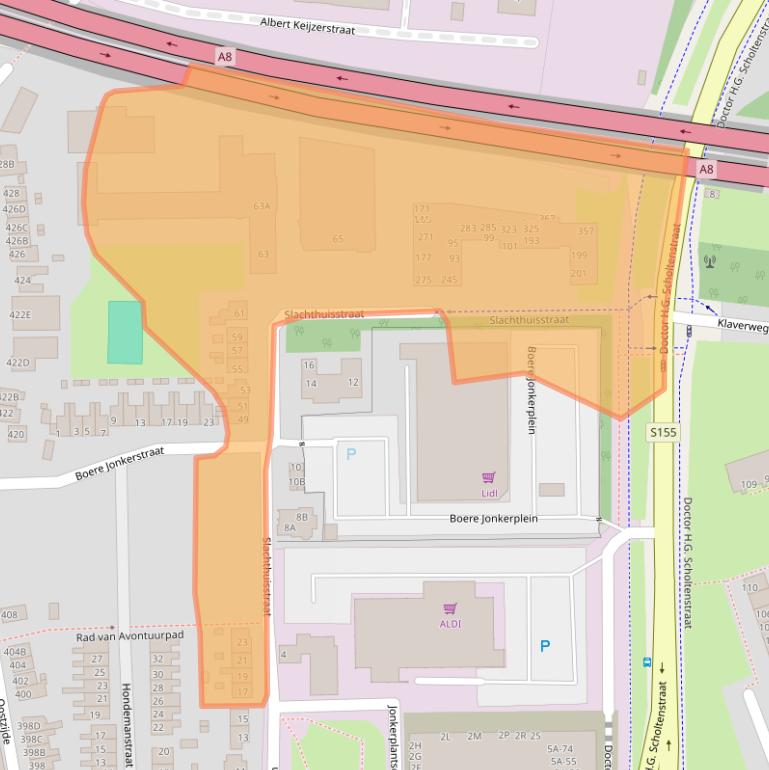 Kaart van postcodegebied 1508EC.