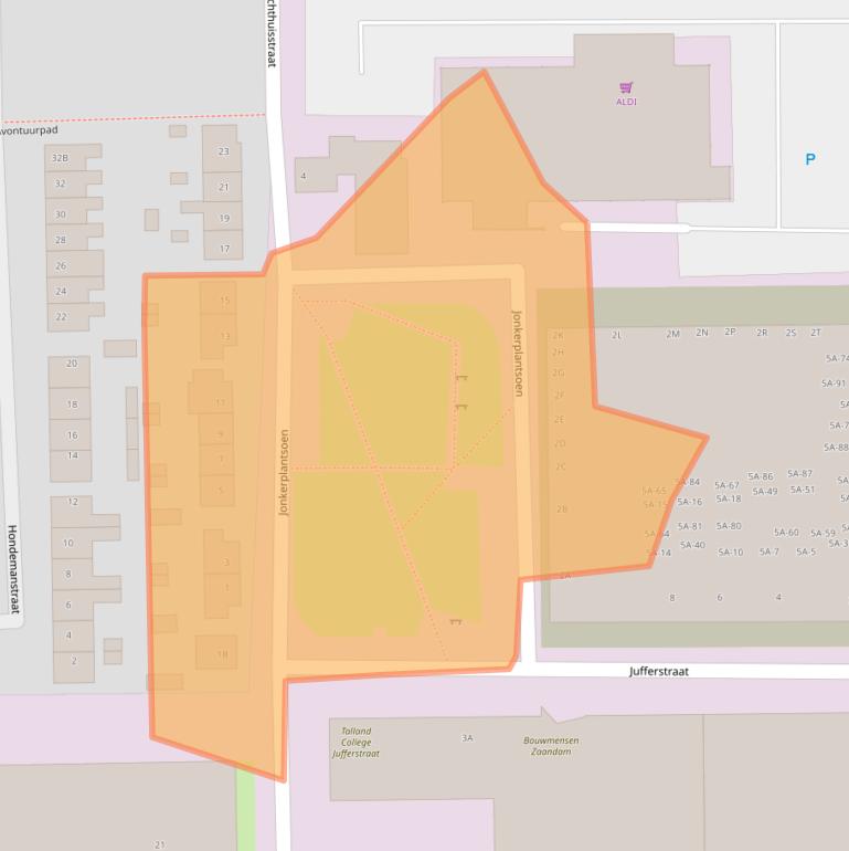 Kaart van postcodegebied 1508EE.