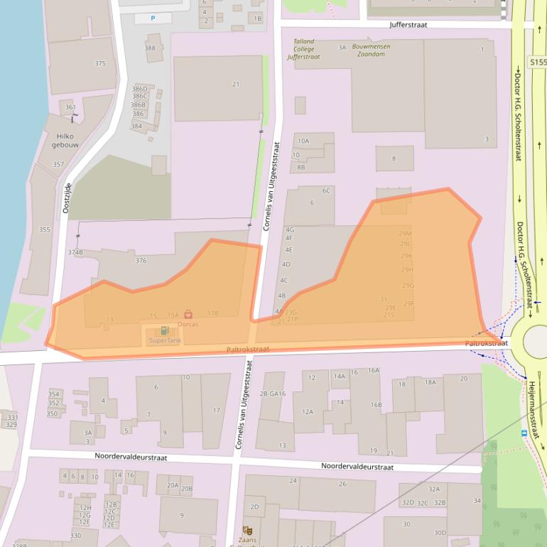 Kaart van postcodegebied 1508EJ.