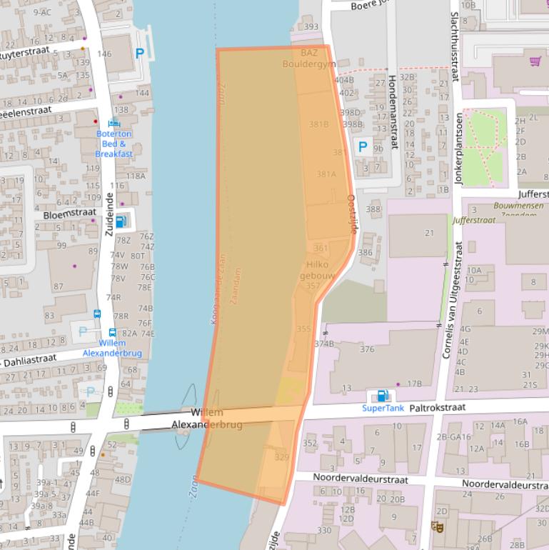 Kaart van postcodegebied 1508EP.