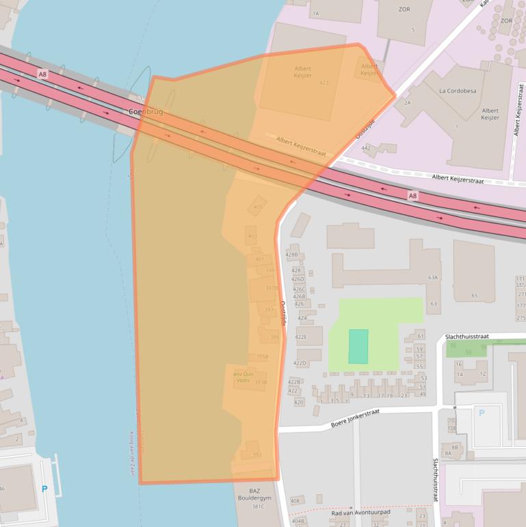 Kaart van postcodegebied 1508ER.