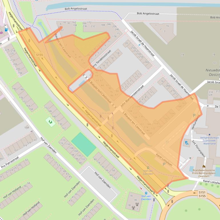 Kaart van postcodegebied 1508VC.