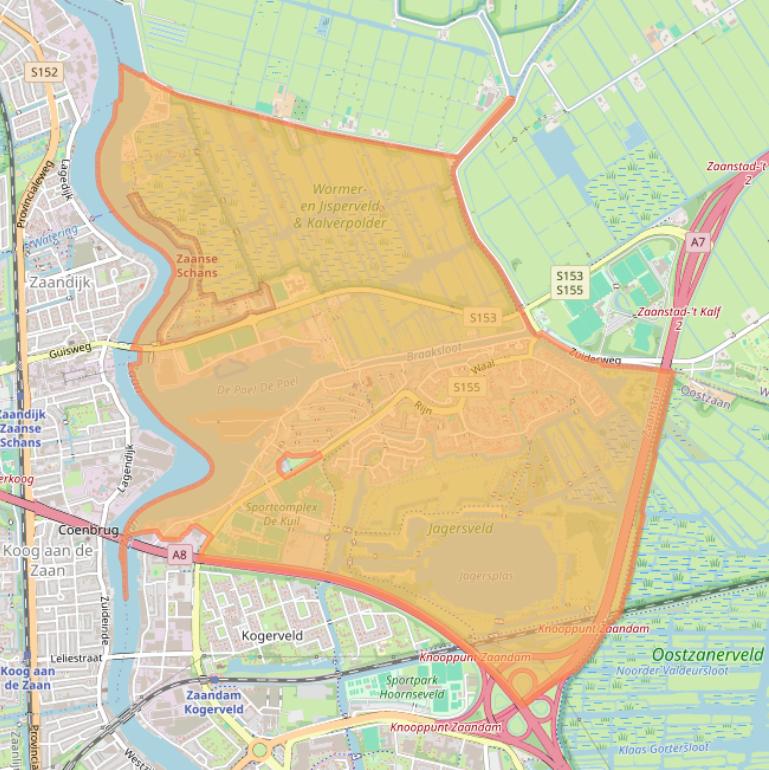 Kaart van postcodegebied 1509.