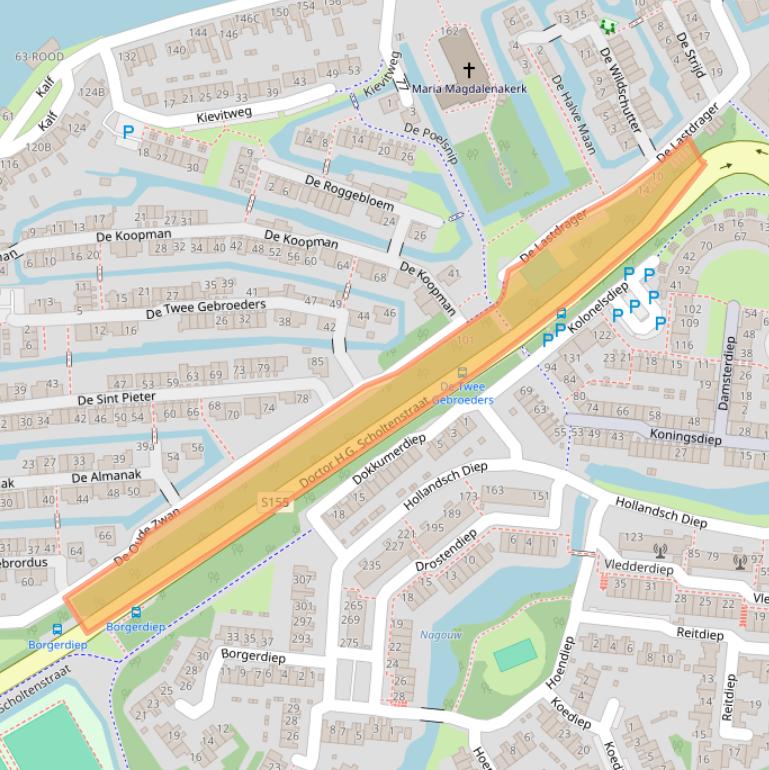 Kaart van postcodegebied 1509AL.