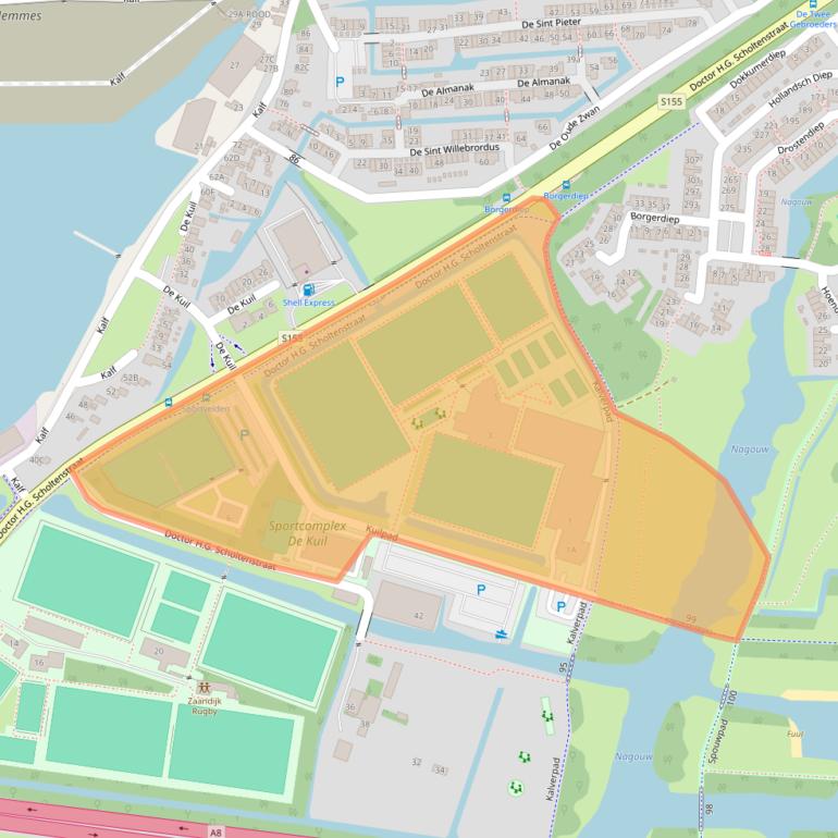 Kaart van postcodegebied 1509AS.