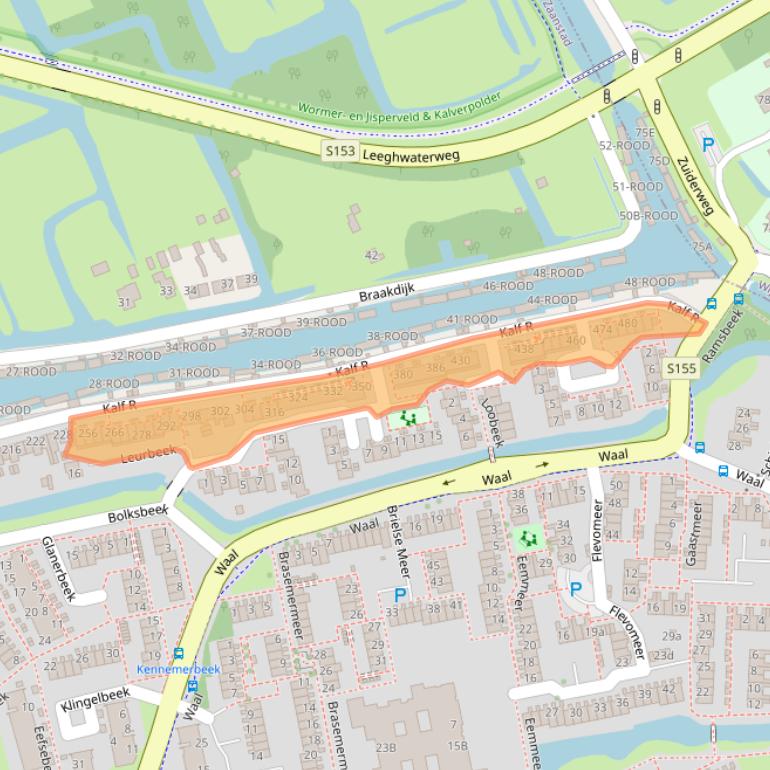 Kaart van postcodegebied 1509BE.