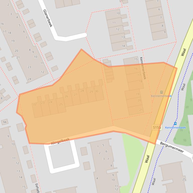 Kaart van postcodegebied 1509EM.