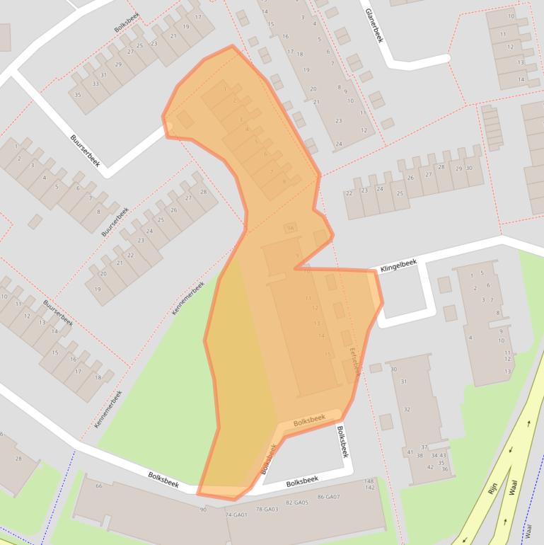 Kaart van postcodegebied 1509EN.