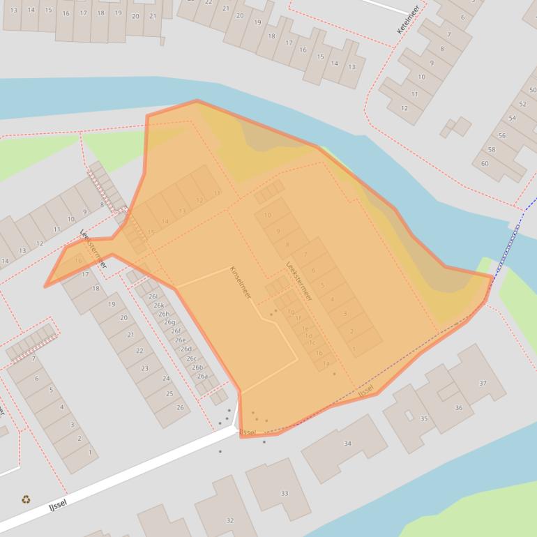 Kaart van postcodegebied 1509JD.