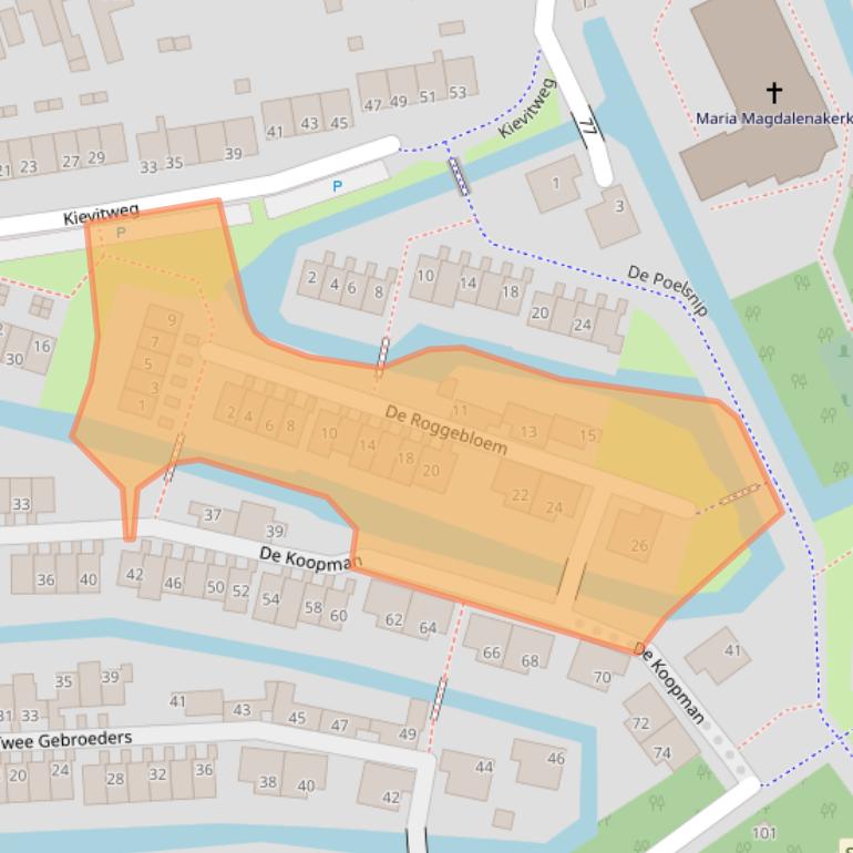 Kaart van postcodegebied 1509ZT.