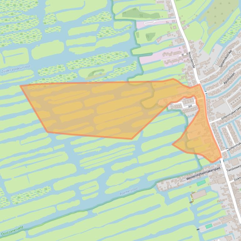 Kaart van postcodegebied 1511AA.