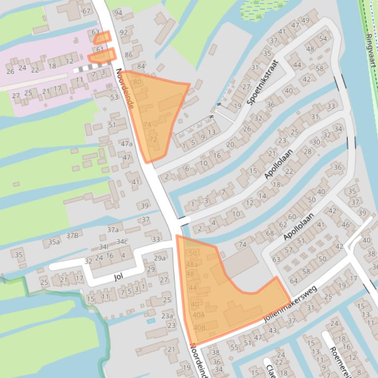 Kaart van postcodegebied 1511AE.