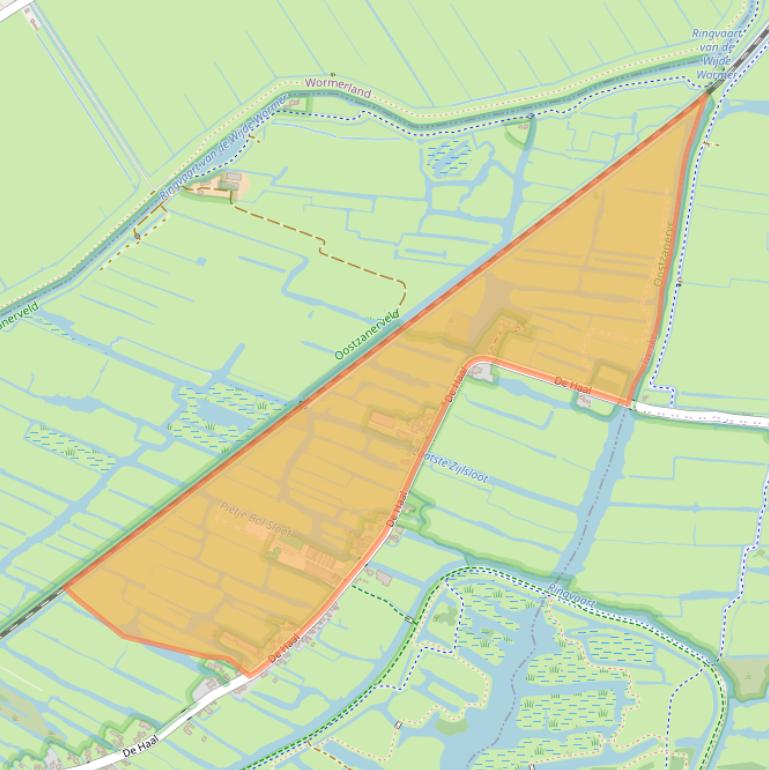 Kaart van postcodegebied 1511AP.