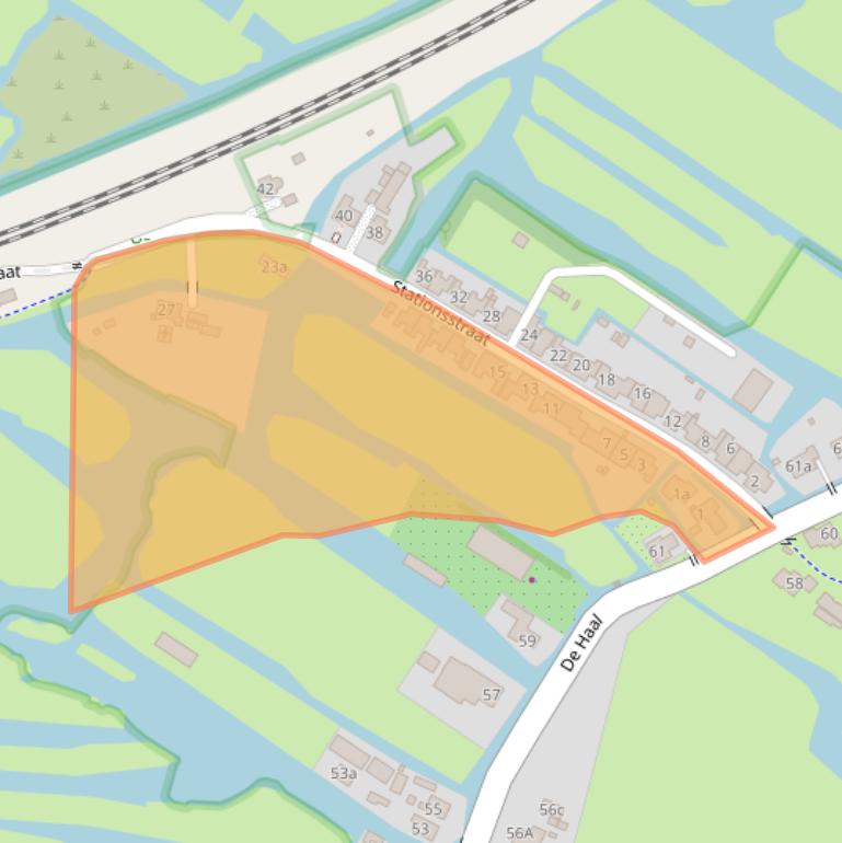 Kaart van postcodegebied 1511AV.