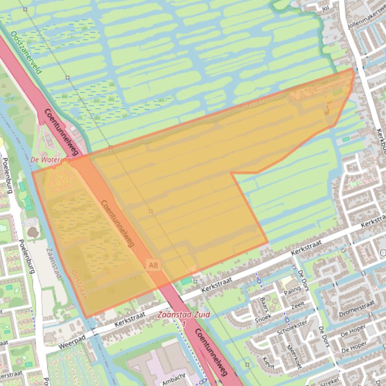 Kaart van postcodegebied 1511BA.