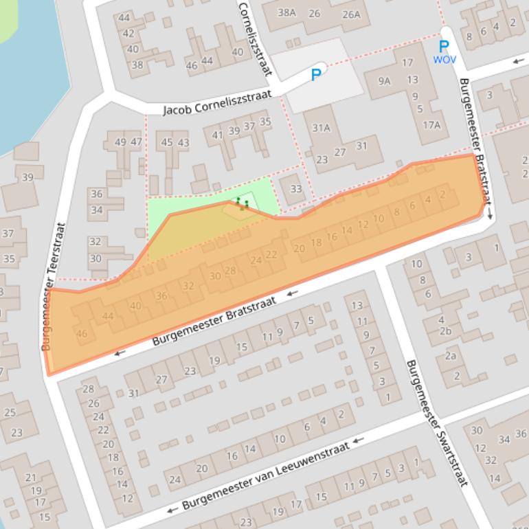 Kaart van postcodegebied 1511BL.