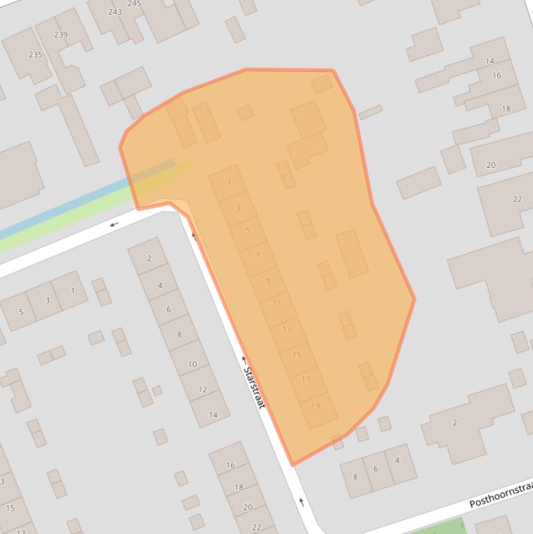 Kaart van postcodegebied 1511CA.