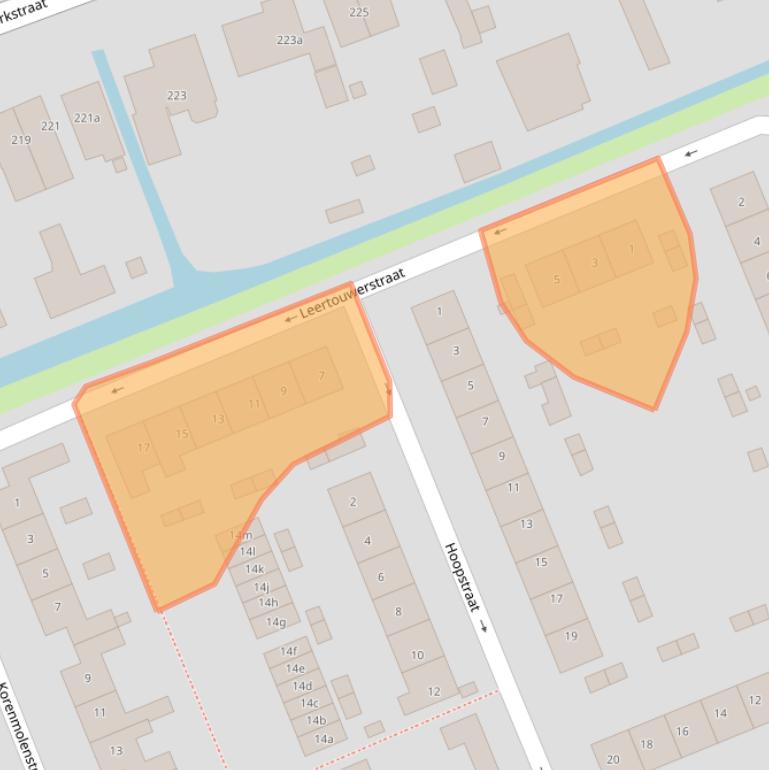 Kaart van postcodegebied 1511CC.
