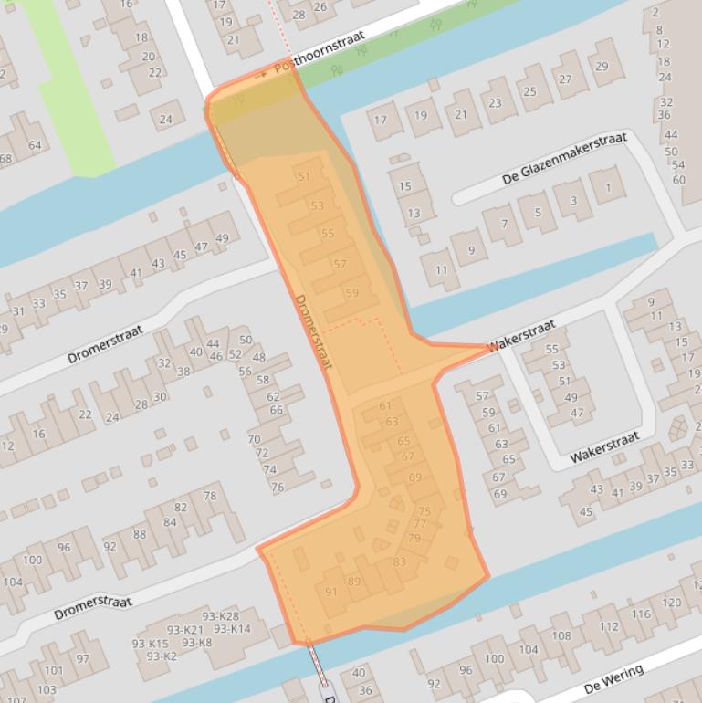 Kaart van postcodegebied 1511CM.