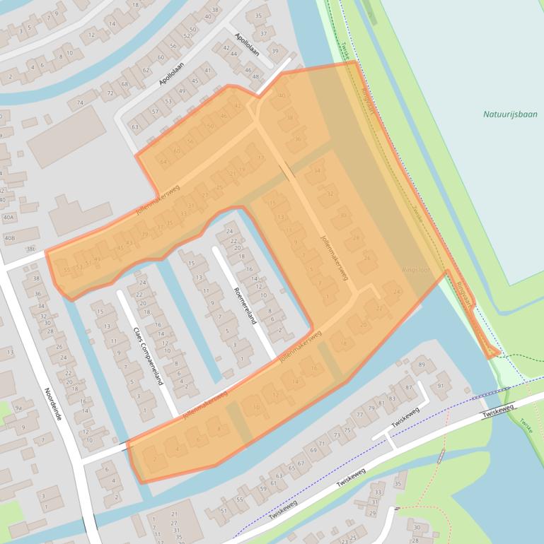 Kaart van postcodegebied 1511DA.