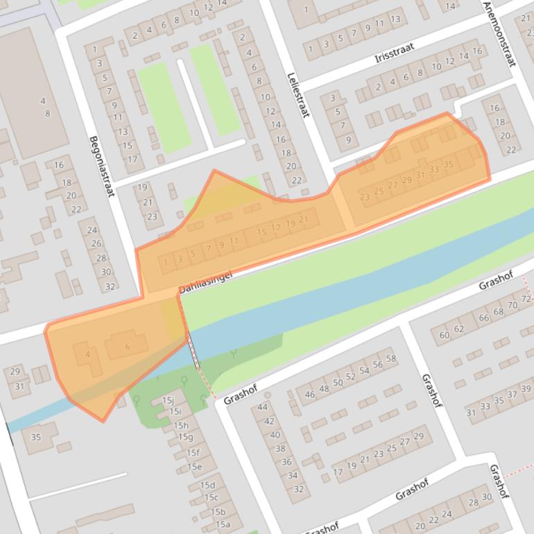 Kaart van postcodegebied 1511EV.