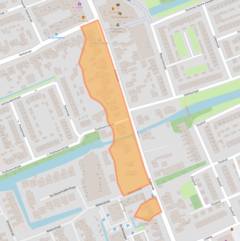 Kaart van postcodegebied 1511GG.