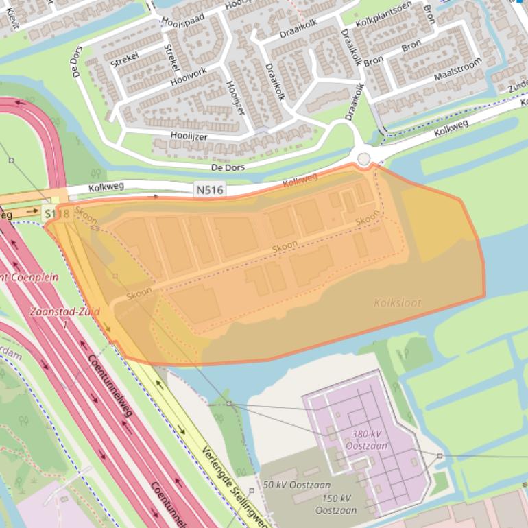 Kaart van postcodegebied 1511HV.